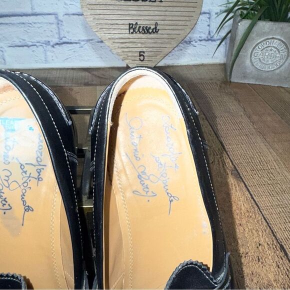 ANTONIO MAURIZI Black LEATHER LOAFER 10 MADE IN ITALY main image 10